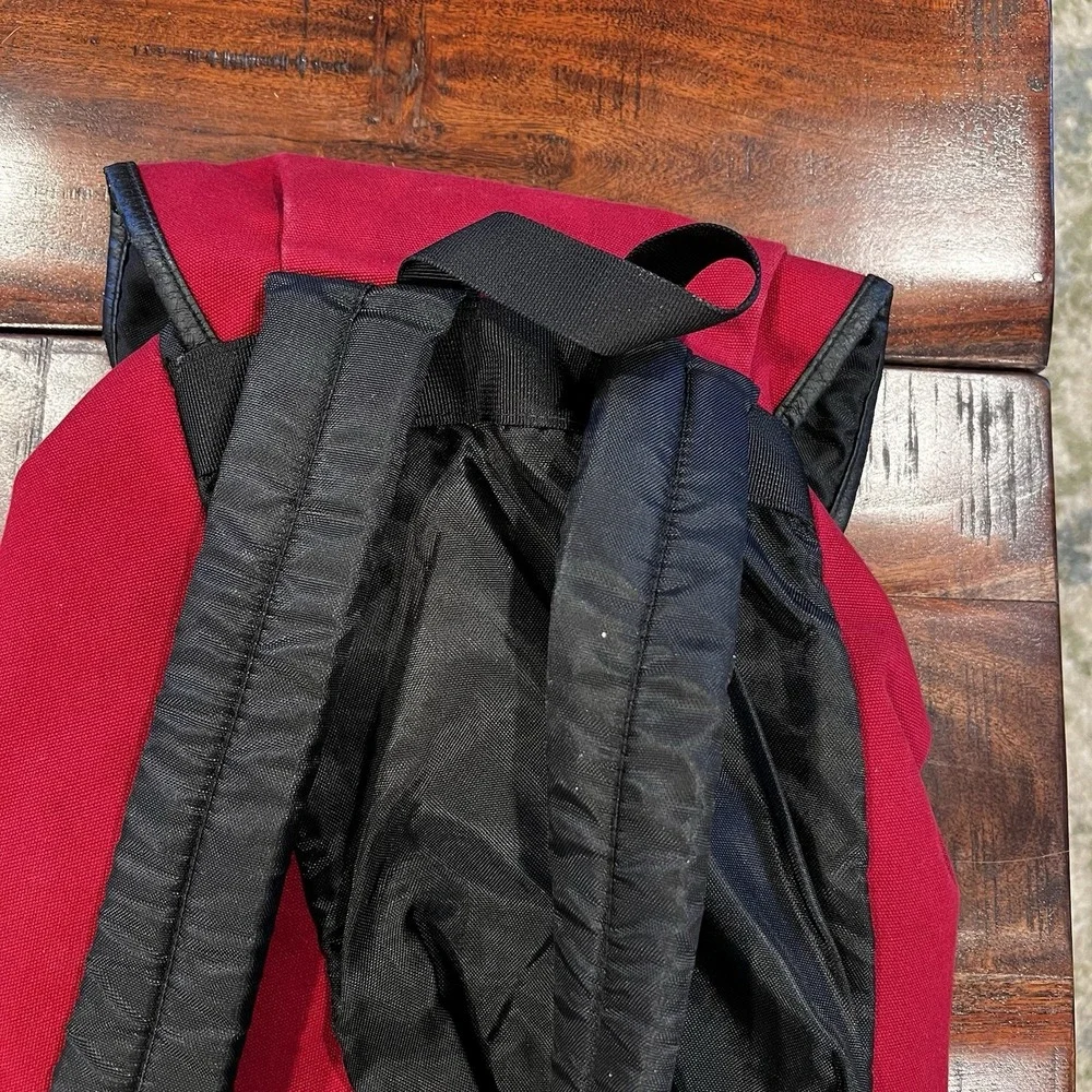 Vintage Nike Bag Swoosh Logo‎ Canvas Cinch Backpack 90s Bookbag Red Y2K
